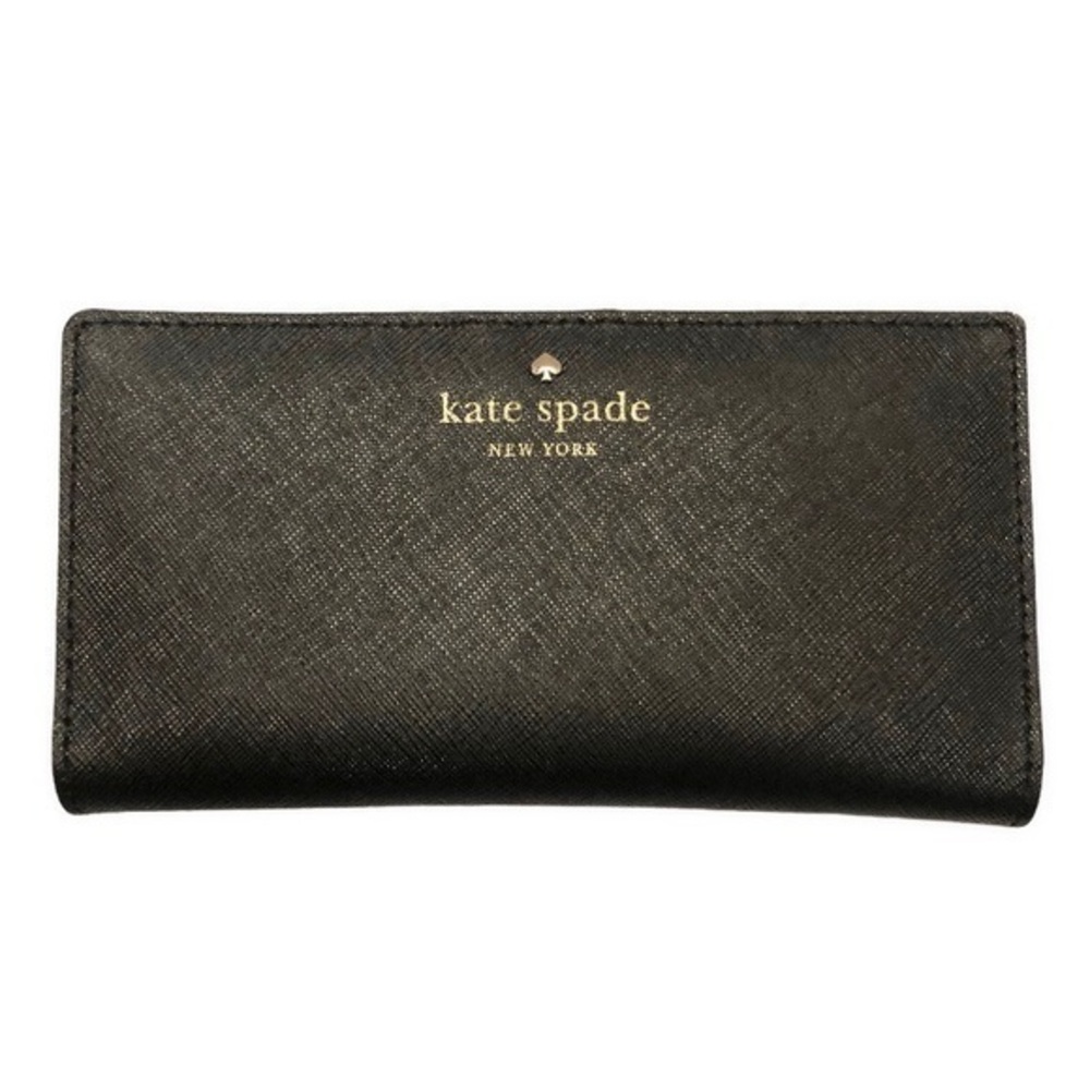Kate spade black saffiano leather slim wallet